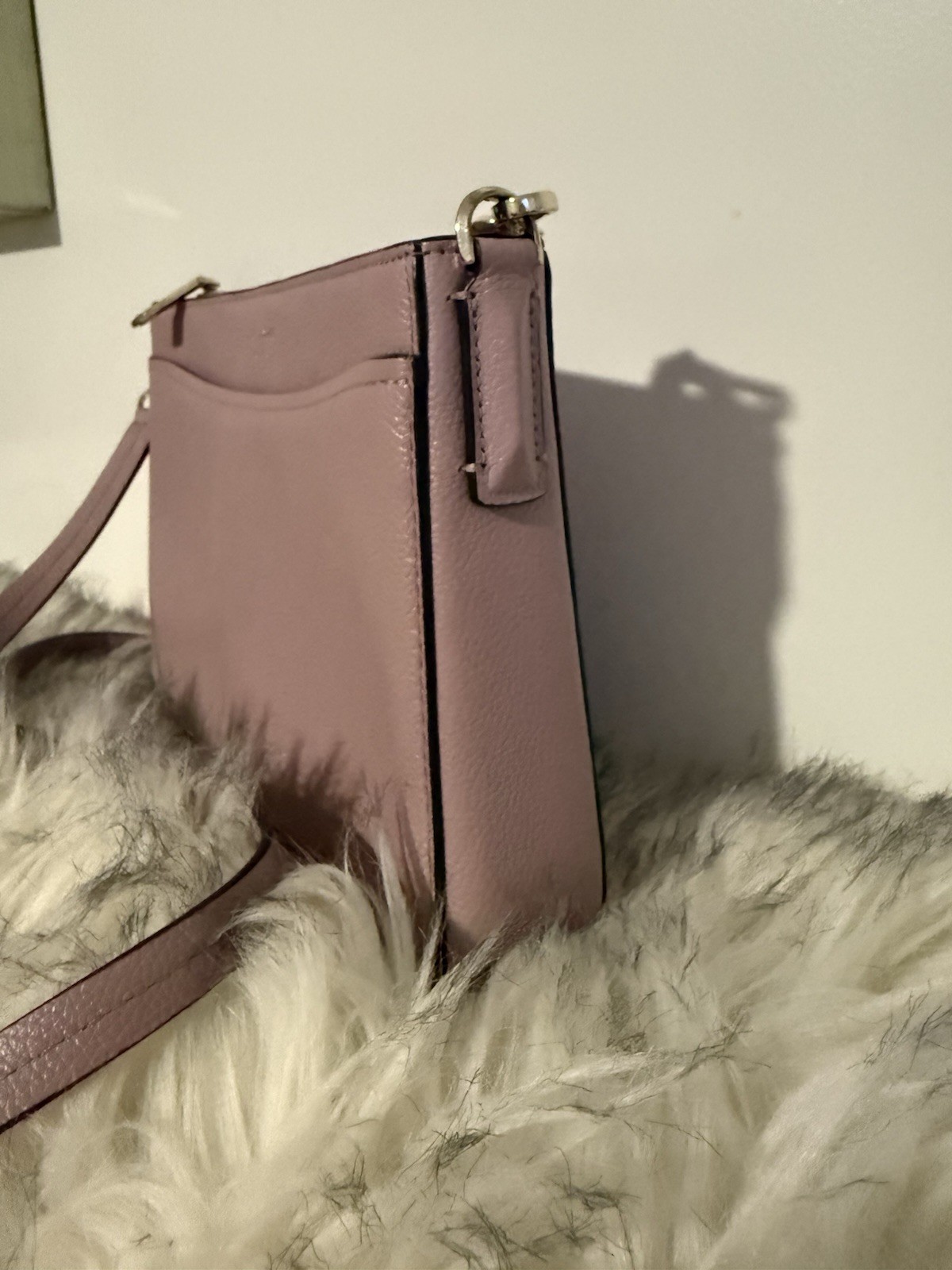 kate spade new york Pink Pebbled Small Crossbody Zip Top Bag Gold Hardware