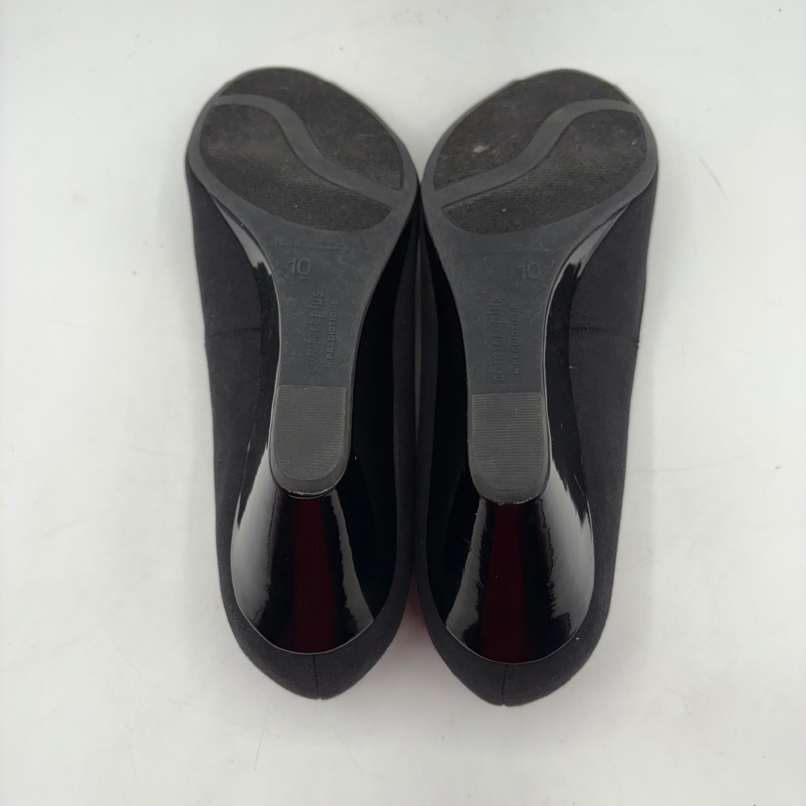 Comfort Plus by Predictions Black Peep Toe Wedge Heels Size 10