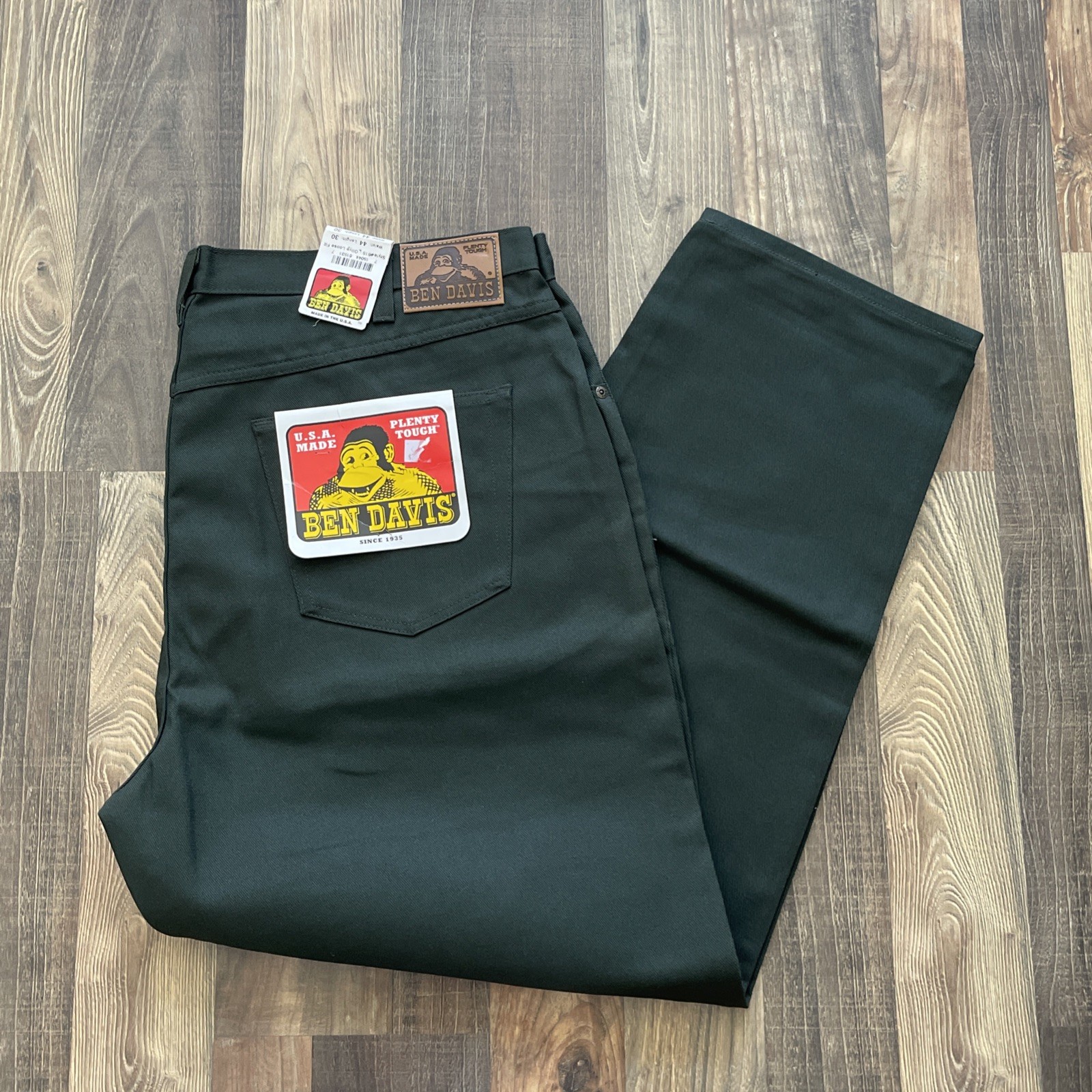 Ben Davis 615 Pants Vintage DEAD STOCK Green olive 50/50 Blend Men W44 L30