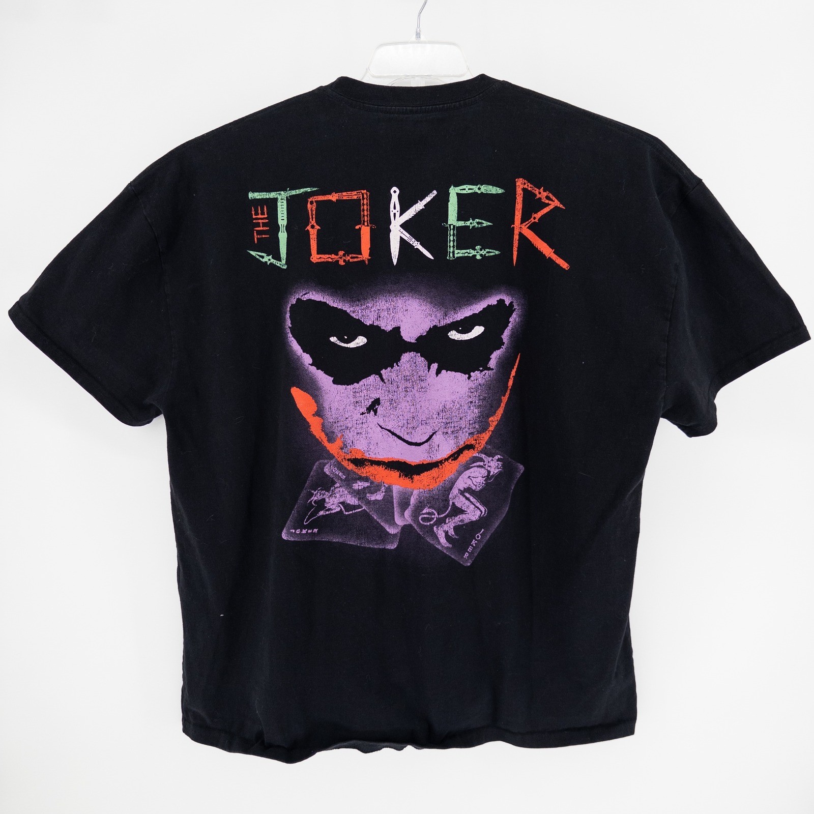 2008 Dark Knight x American Thrift Black Joker Knives Heath Ledger T Shirt 3XL