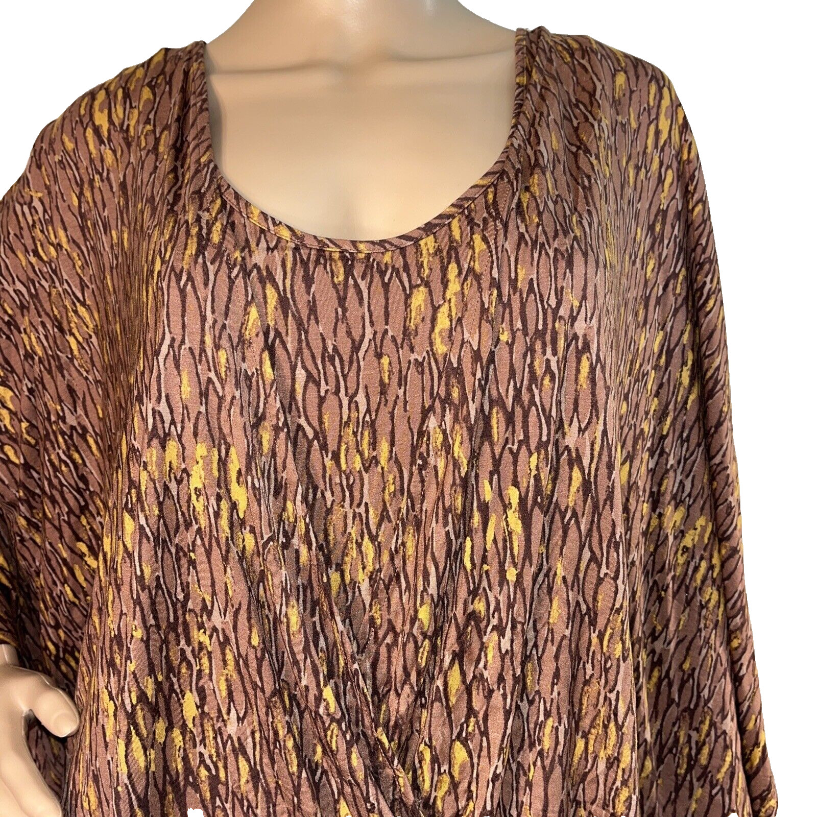 QVC Flowy Leopard Layered Tank & Cardigan Cape Jersey All Seasons Luxury