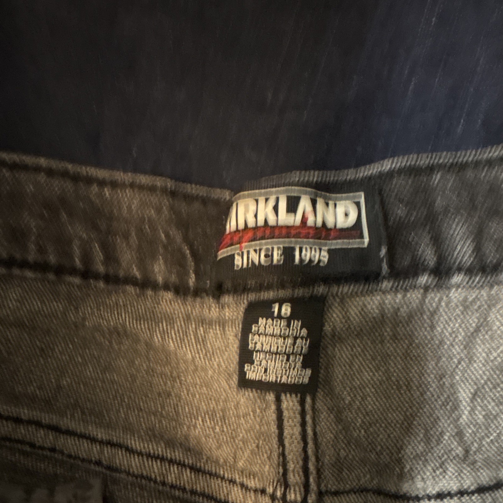 Kirkland Signature High-Rise Straight Jeans Stretch Dark Wash Black Size 16