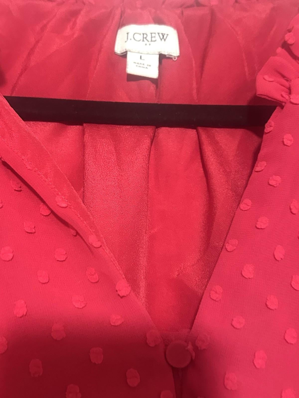 J.Crew Swiss Dot Ruffle Flutter Sleeve Blouse L Pink Romantic Cottagecore Boho