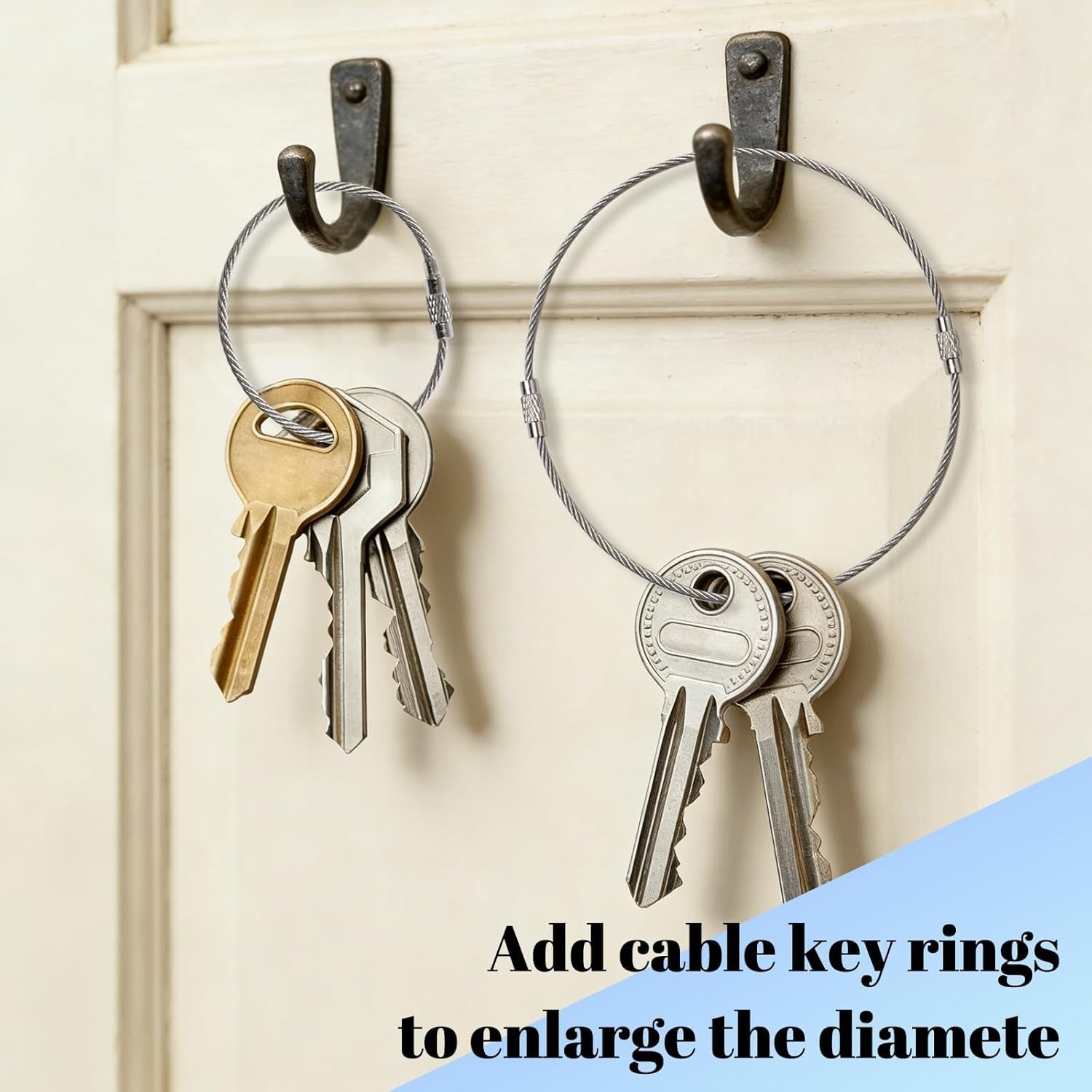 5pcs Stainless Steel Loops 2mm Coated Wire 6inch Keychain Cable for Luggage Tags