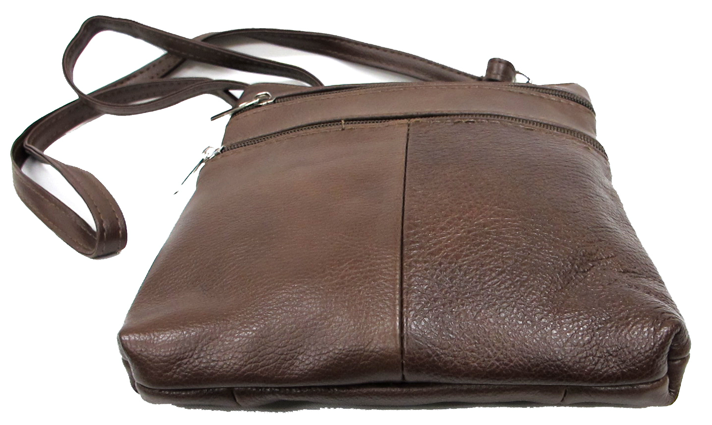 5 Zipper Pocket Genuine Leather Every Day Purse Shoulder Cross Body Slim 7 Color