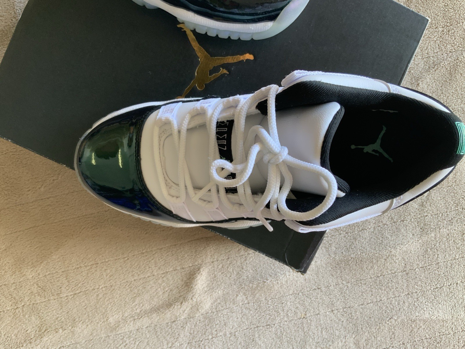 Jordan Air Jordan 11 Retro Low BG Patent Leather White/Black/Green 4.5Y