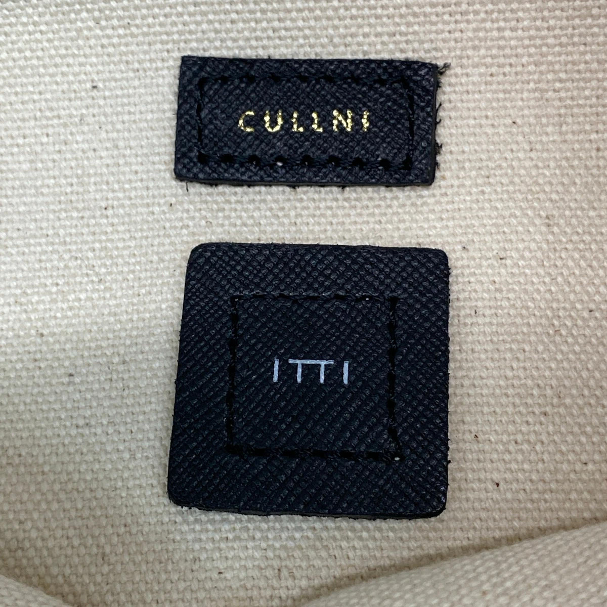 CULLNI – Cream Black Canvas Leather Tote Bag