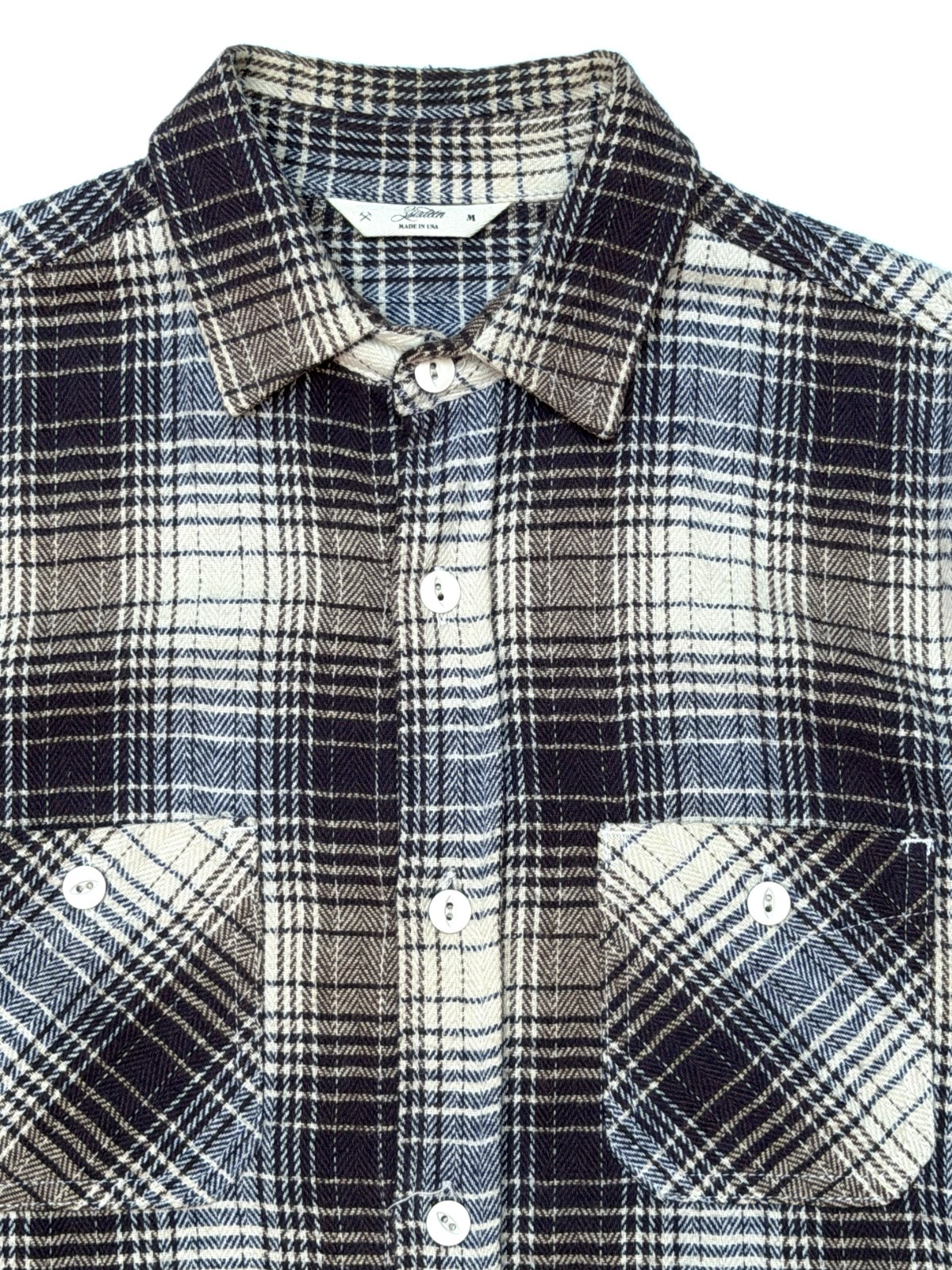 3Sixteen Brown Plaid Flannel Button Down Work Shirt Size M Medium