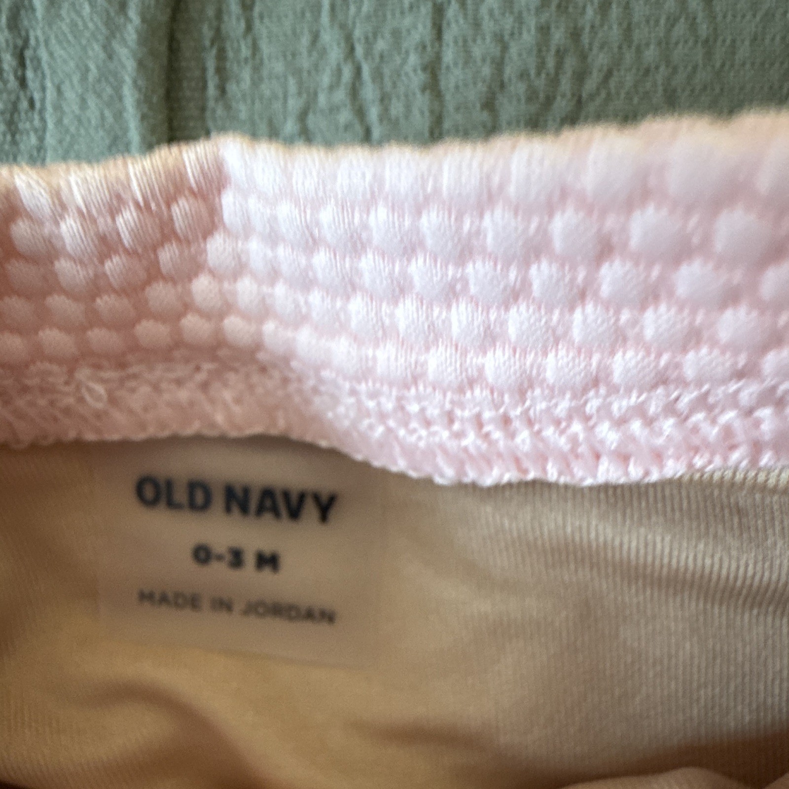 Old Navy Girls Pink Textured Knit UPF 40+ Zip Long Sleeve Ruffle Bodysuit 0-3M