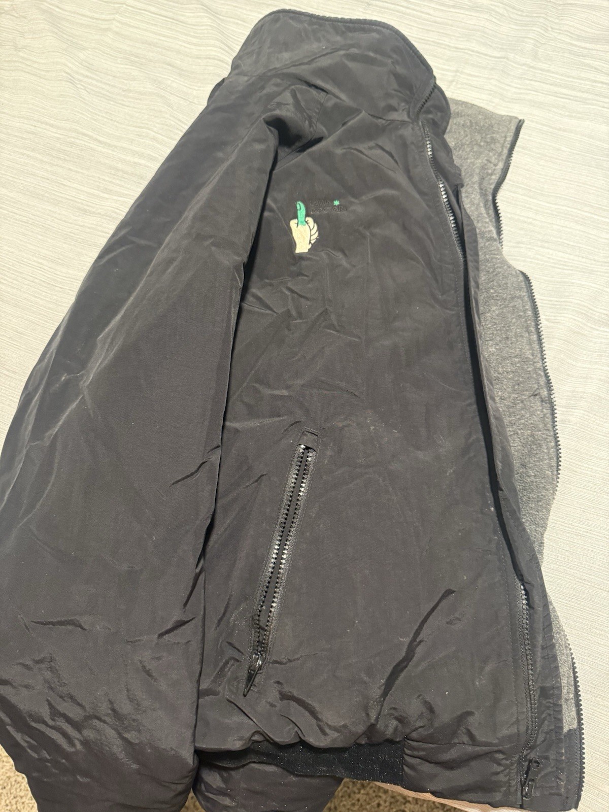 Lawn Doctor Black Embroidered Jacket Lands End Medium Men