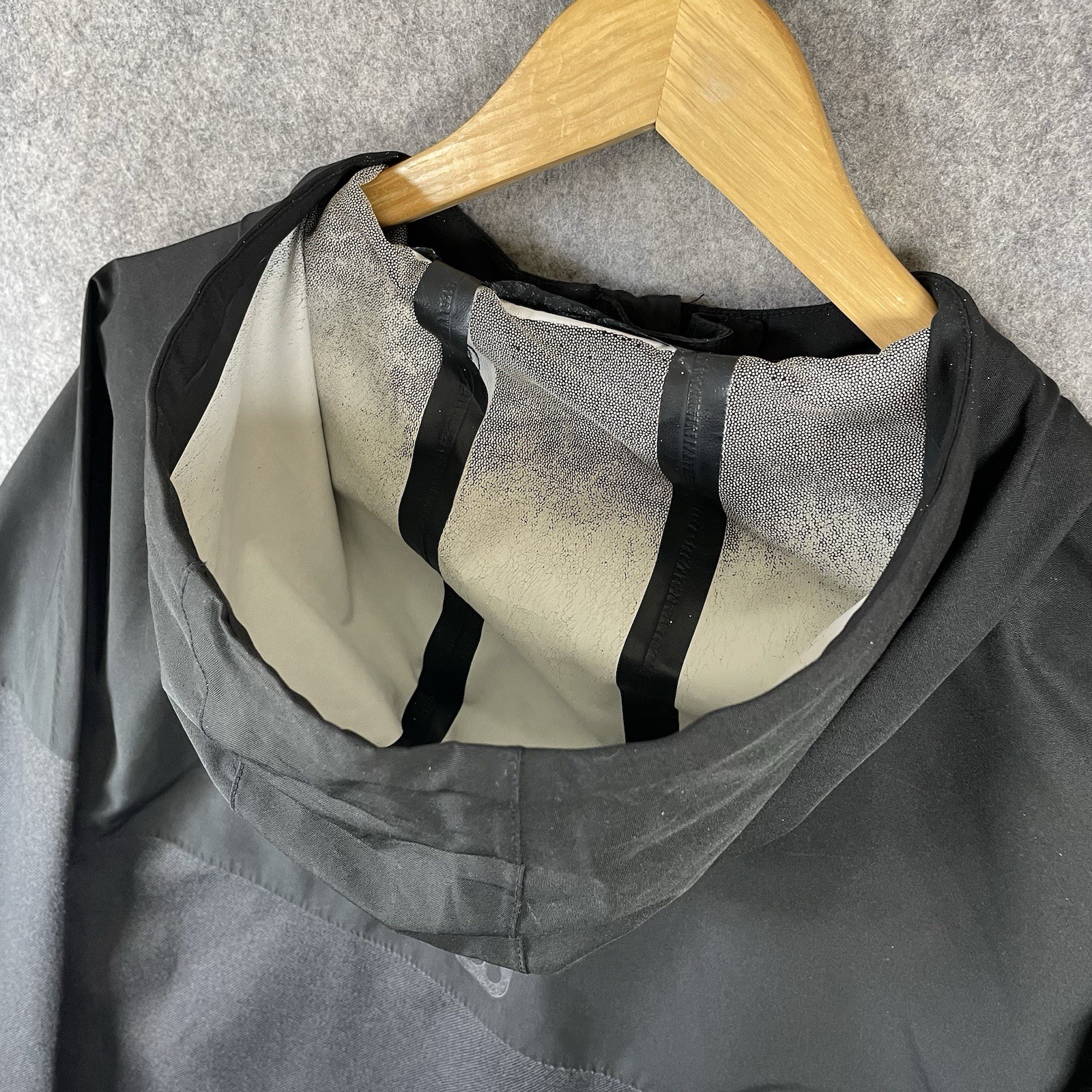 Sweaty Betty Waterproof Raincoat Womens Small Black Grey London Outdoor Coat *
