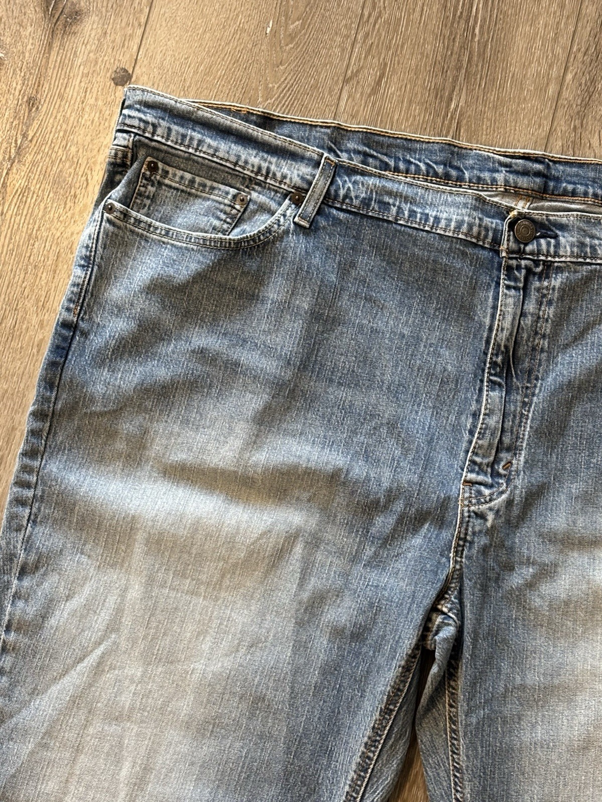 Levis 541 Athletic Taper Mens Jeans 54×32 Light Wash Blue Stretch Flex NEW READ