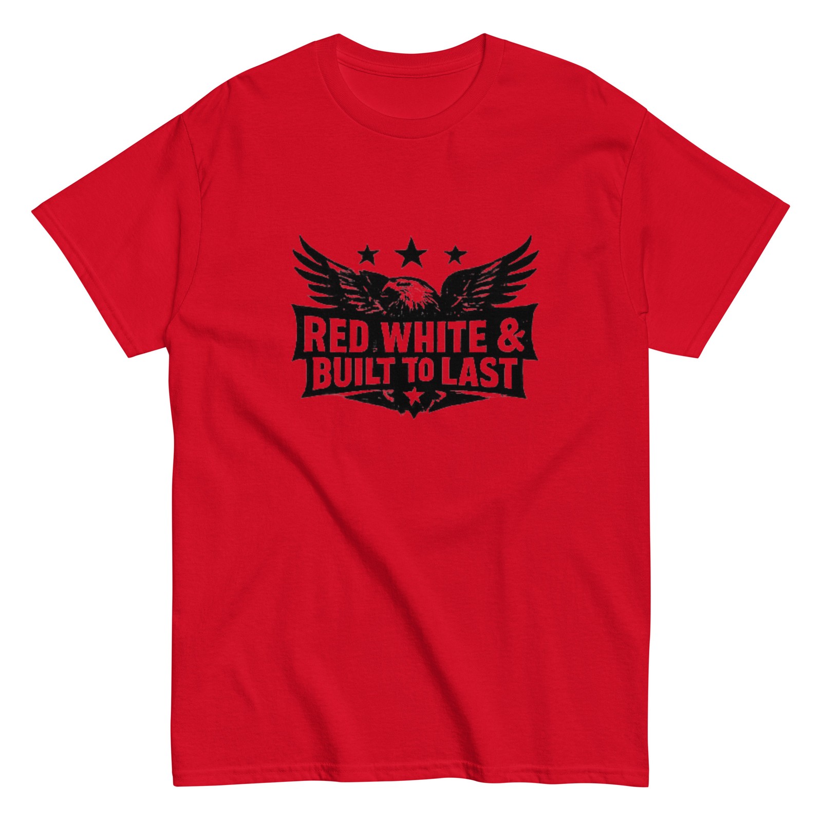 Red White and Bulit to Last Men’s Crew Neck Short Sleeve Shirt