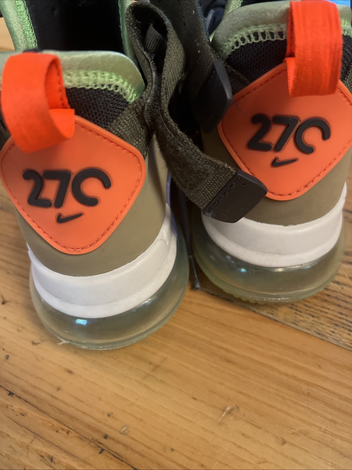 Nike Air Max 270 Bowfin Khaki Olive Black Orange US 7 Men EUR 40 Trail AQ8764