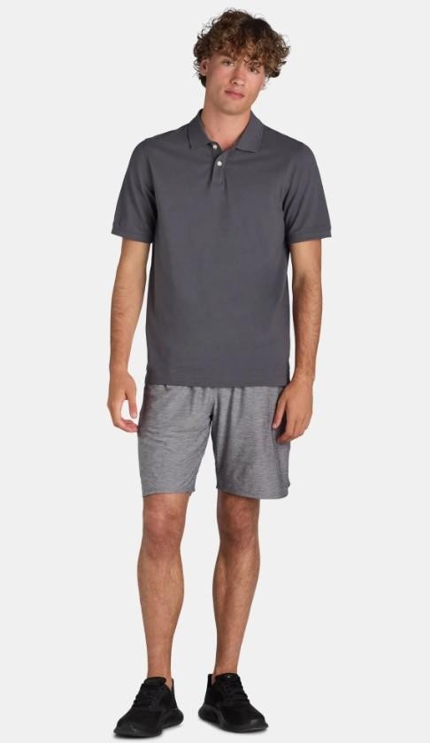 NEW NWT Mens Sz 2XL (44-46) Gray Elastic Waist Stretchy Athletic Shorts Pockets