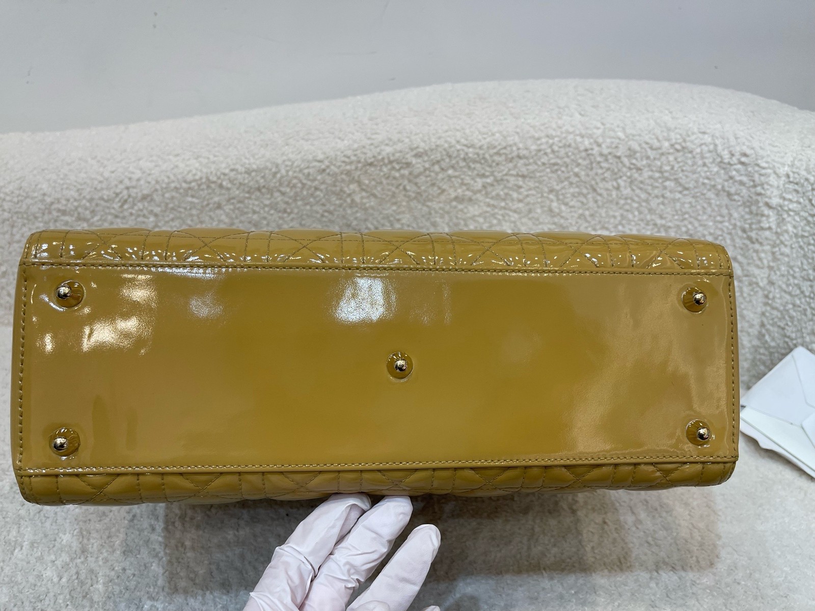 Dior Pre-Owned Authentic Luxury Handbag Yellow 32*25*11 Free Tracked Shipping