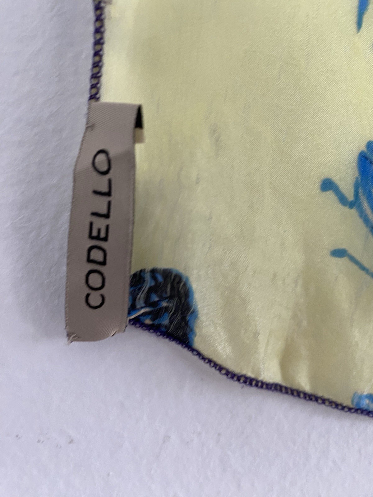 # CODELLO Yellow Silk Women’s Scarf With Whimsical Butterflies Prints GC 71”21”