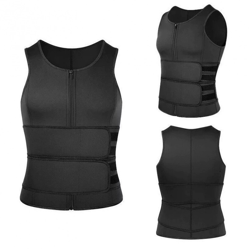 Mens Slimming Body Shaper Belly Chest Compression Vest Girdle T-Shirt Tank Top