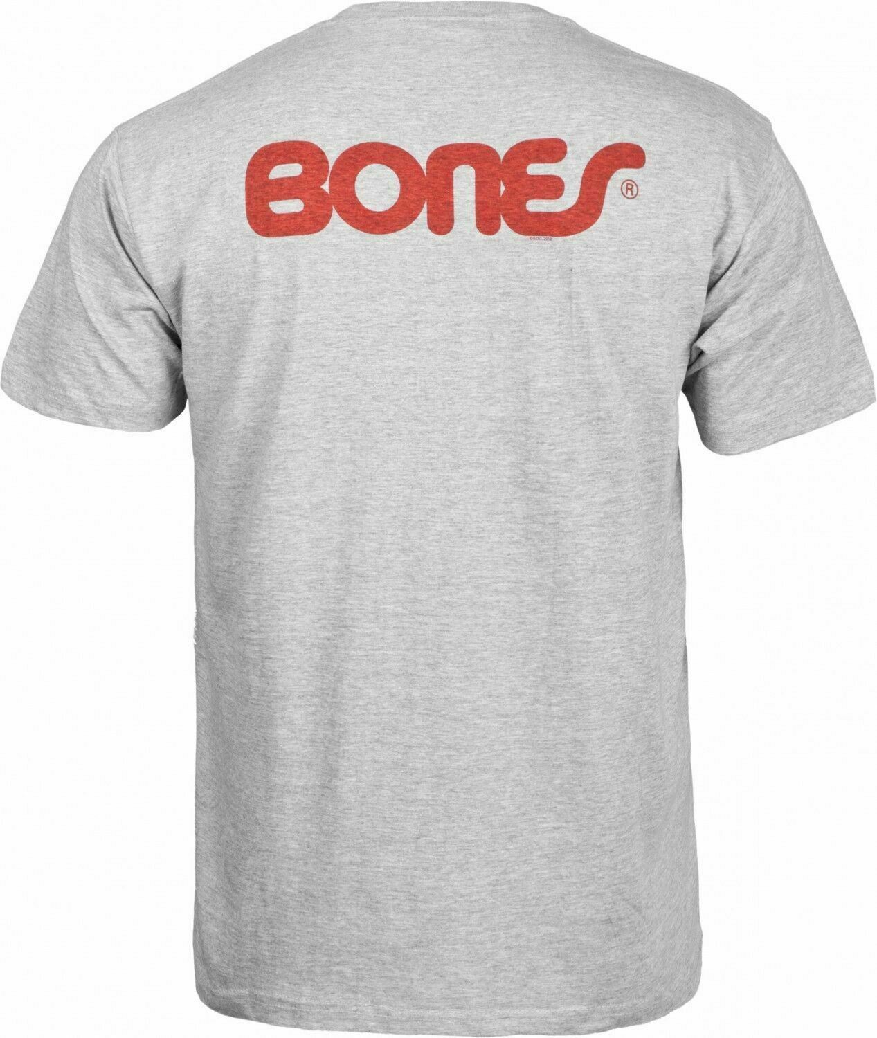 Powell Peralta BONES SWISS TEXT LOGO Skateboard T Shirt ASH GREY