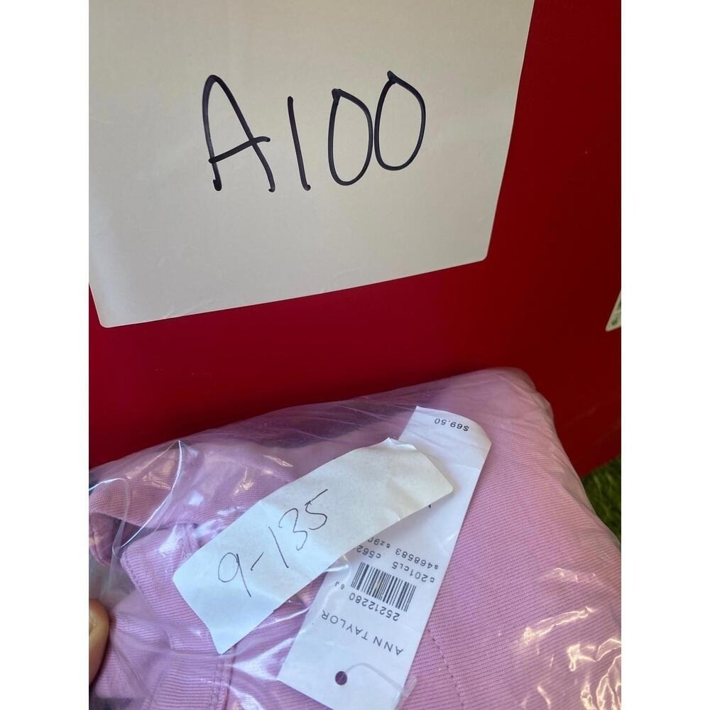 Ann Taylor Pink Embroidered Long Sleeve Top Women XL Cotton Blend New With Tags