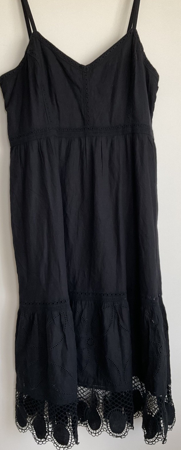 NWT Ann Taylor Loft Lace Linen Embroider Midi Sun Dress SIZE 16 Boho Brunch Lux