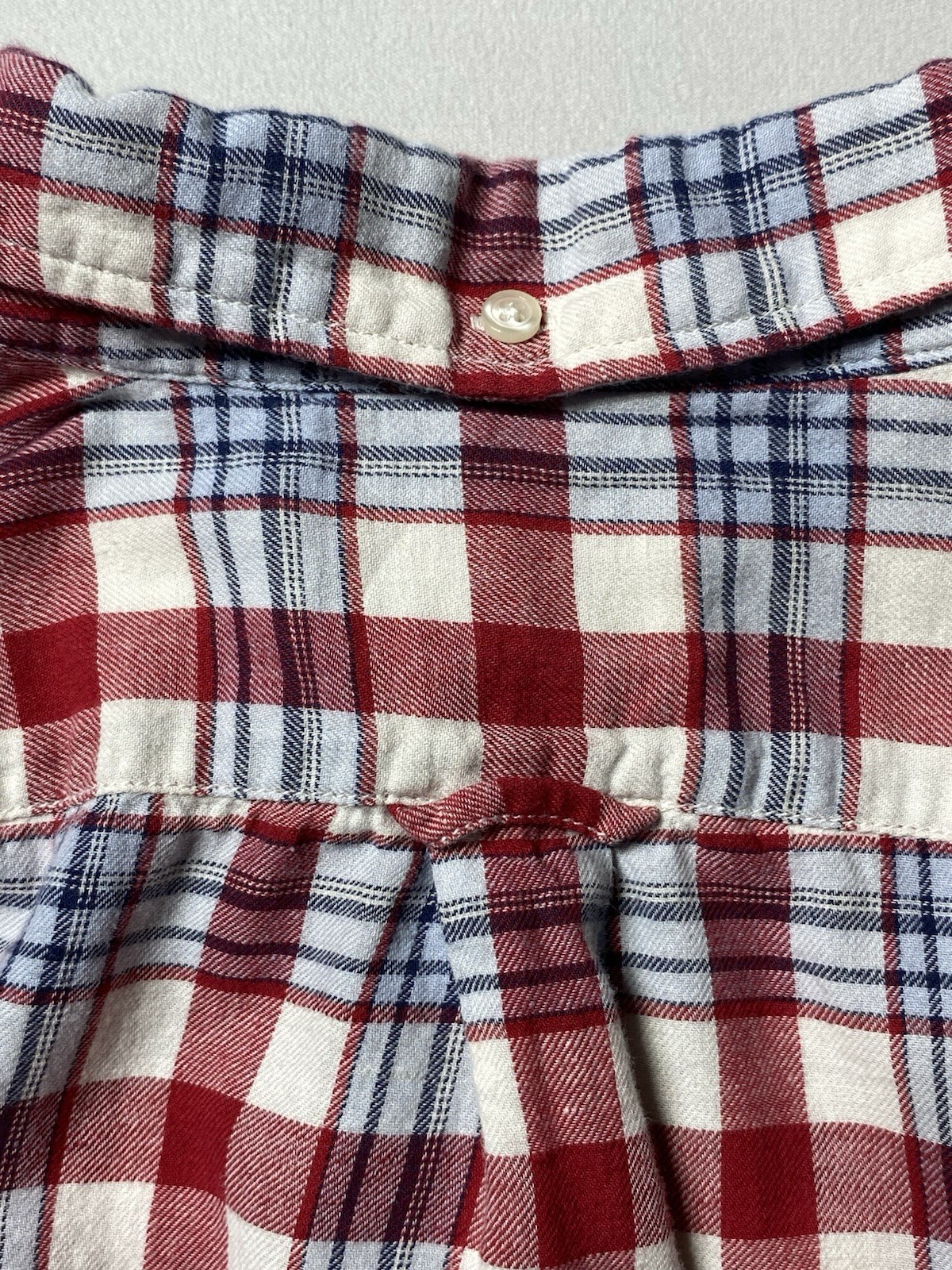 Grayers Clothiers Mens Large Plaid Button Down Shirt Cotton Linen Red Blue