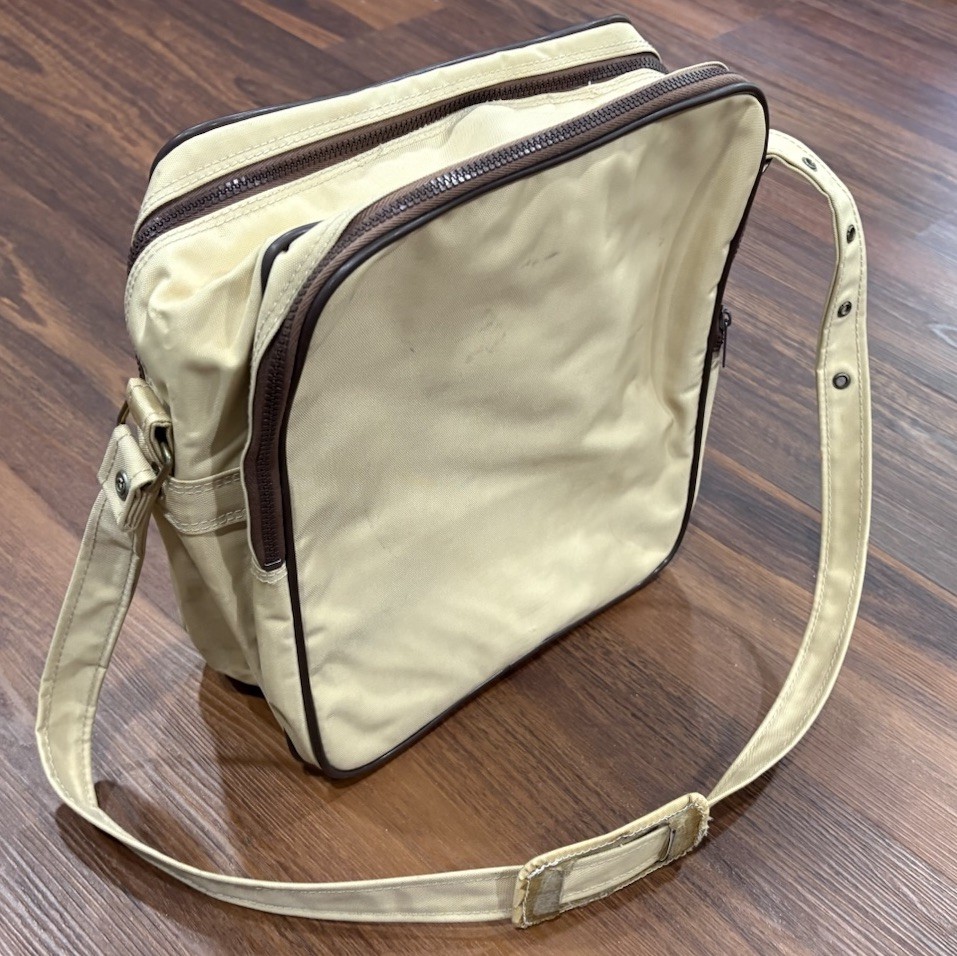 Vintage Beige Adidas 1980’s Shoulder Bag 12″ X 8″ X 12″ Art No 40230 Retro Style