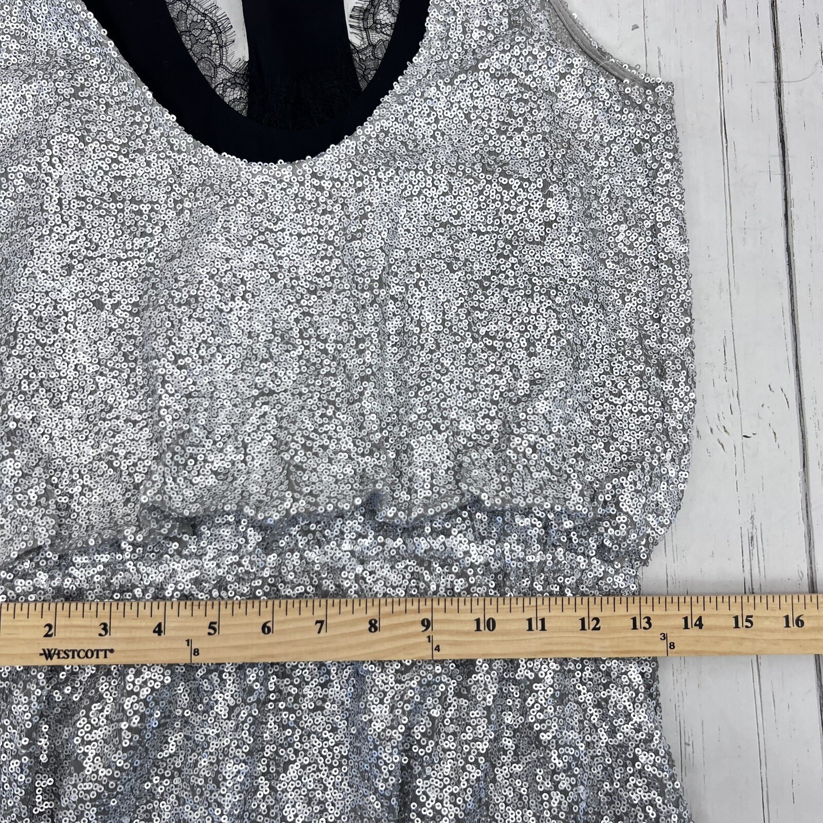 Robert Rodriguez Cocktail Silver Sequin Party Dress Size 4 Silk Sleeveless Mini