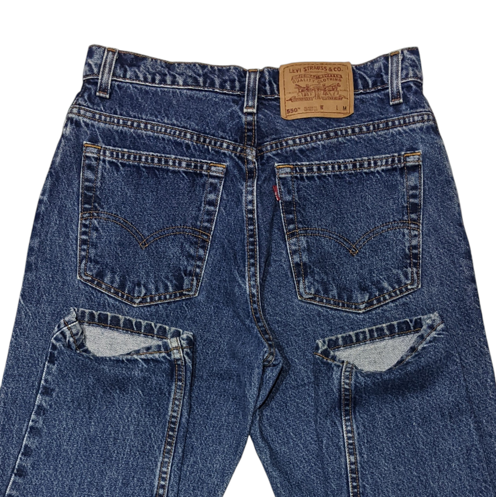 Vintage 90s Levi’s 550 High Waist Mom Jeans 11 (28×30) Relaxed Grunge Denim 1996