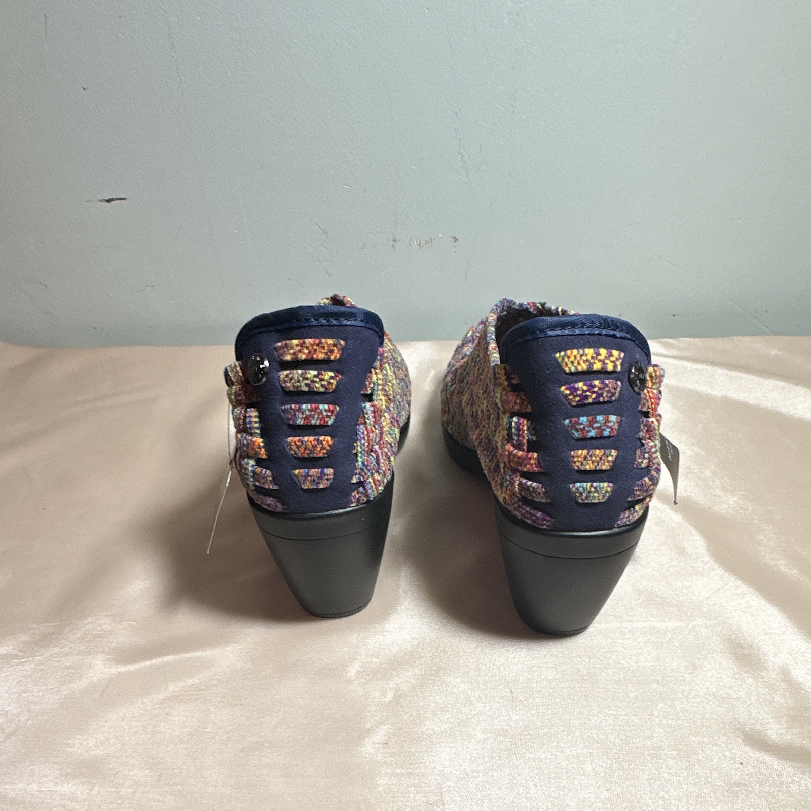 Bernie Mev Women’s Multicolor Woven Slip-On Memory Foam Block Heel Pumps 10