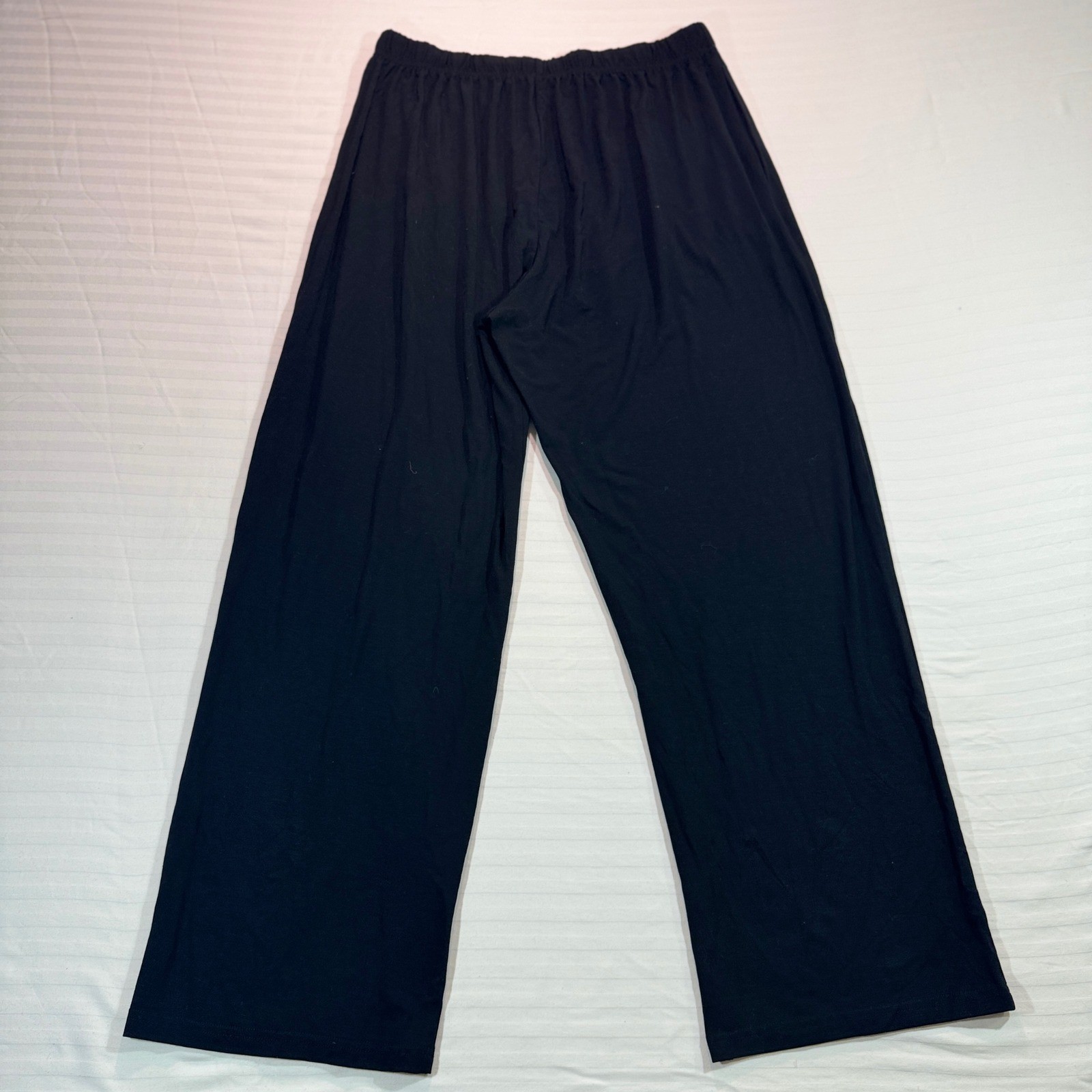 Bamboo Cool Black Wide Leg Lounge Pajama Pants XL Drawstring