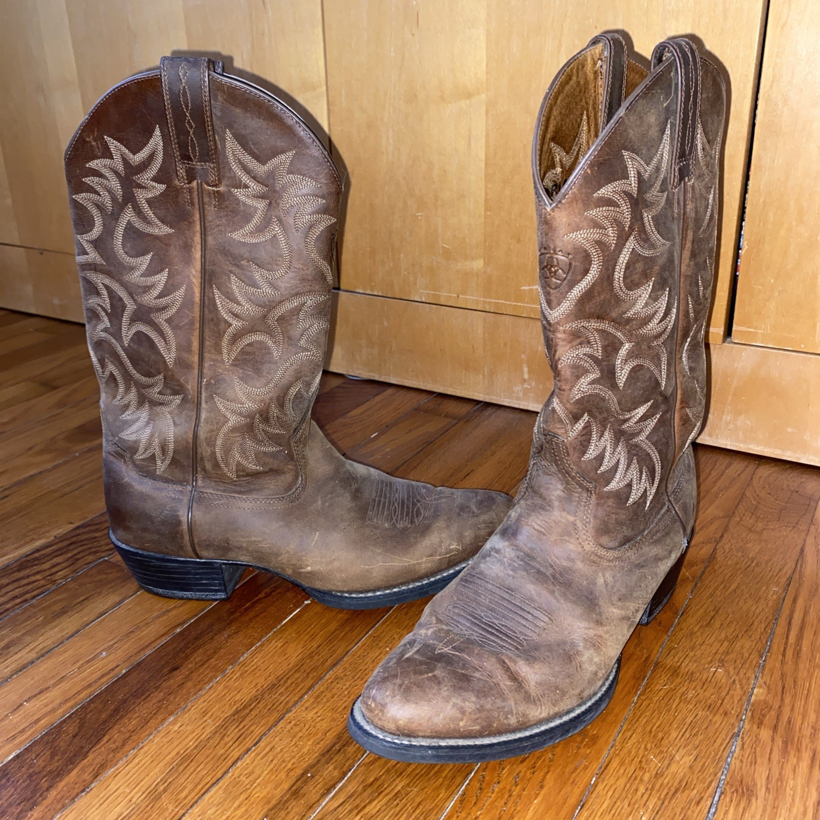 ARIET Heritage 34725 Cowboy Boots Western Brown Leather Mens Size 10D