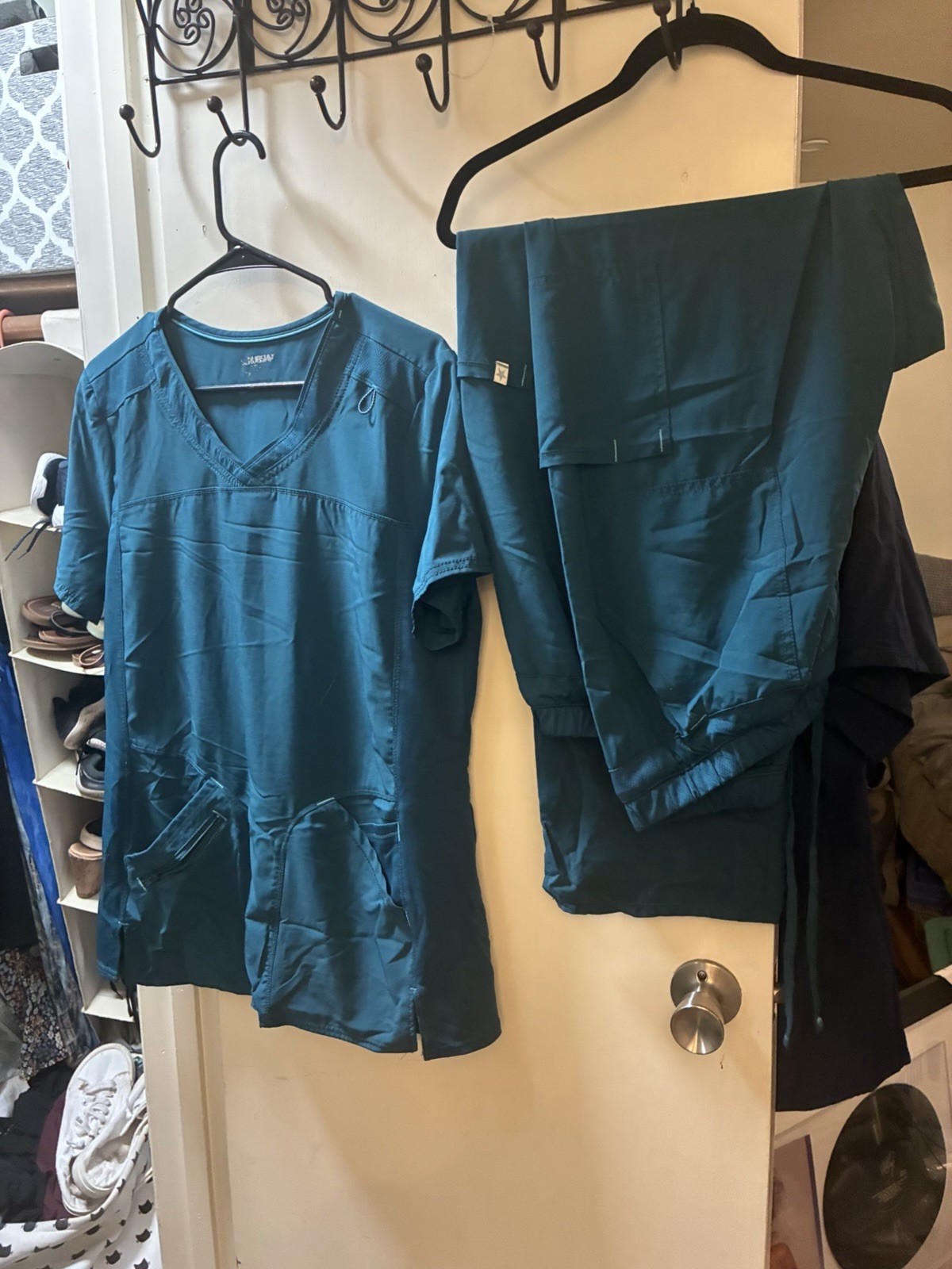 WonderWink Blue Solid Unisex Medical Scrub Set Top & Pants Uniform