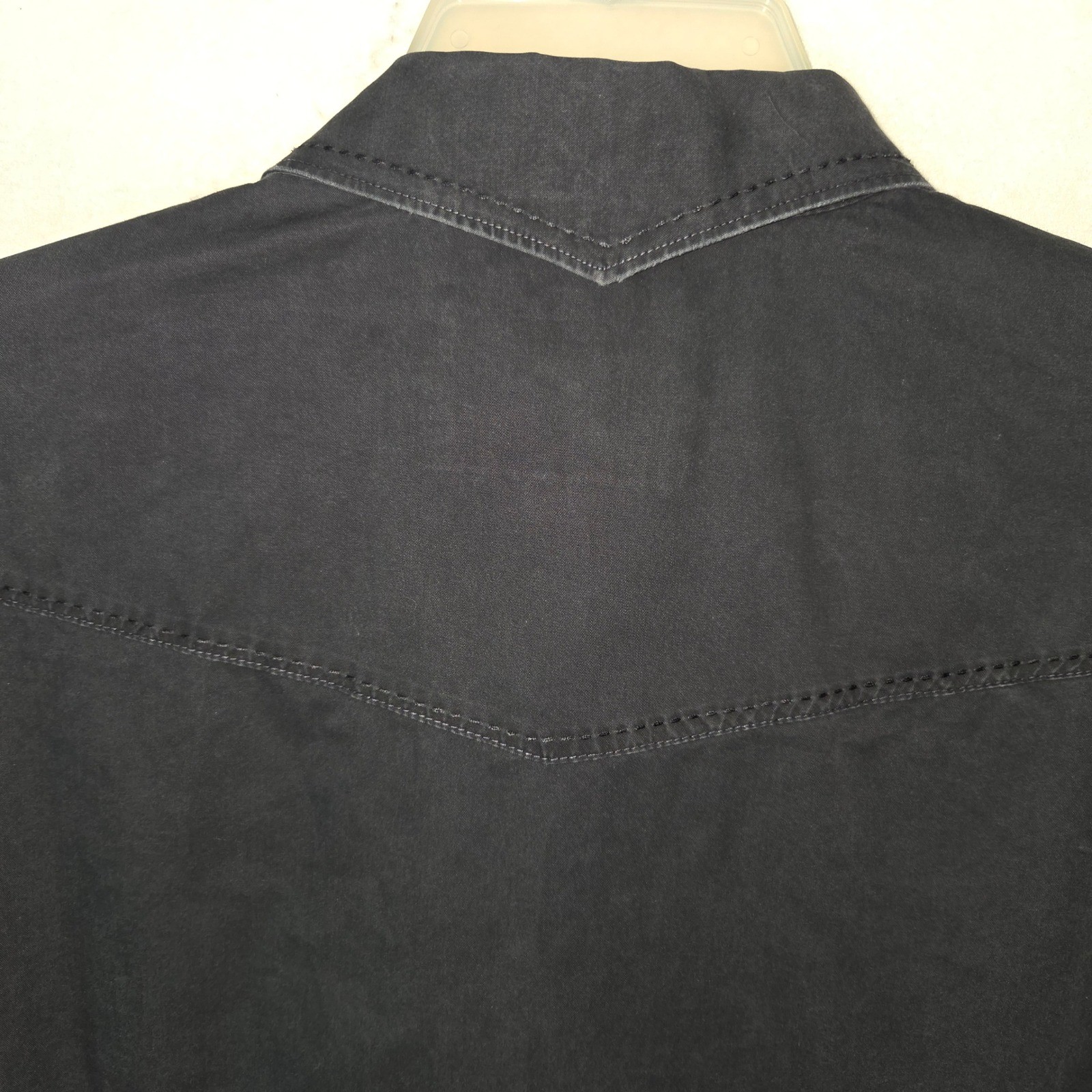 Howe Button Up Shirt Mens L Black Western Cowboy Yoke Multi Button Cuff Cotton