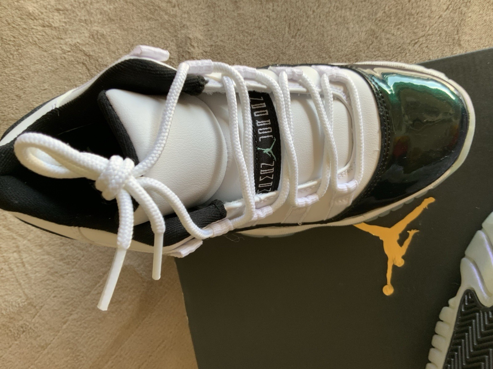 Jordan Air Jordan 11 Retro Low BG Patent Leather White/Black/Green 4.5Y