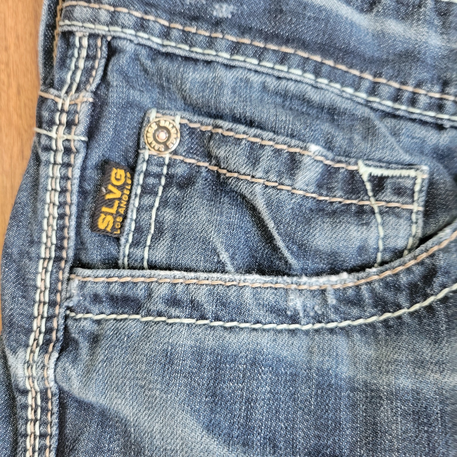 Salvage Supply Company Men’s Mayhem Bootleg Jeans Size 38×33 Western Distressed