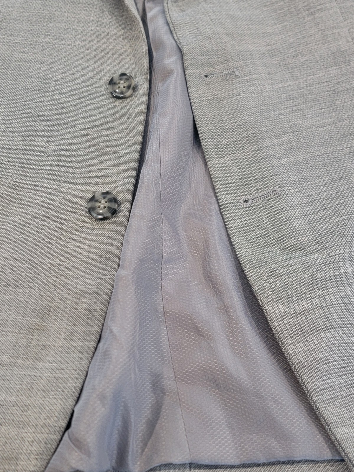 42L Men’s Lineage Blazer Light Gray Lightweight 2 Button Polyl Blend Sport Coat