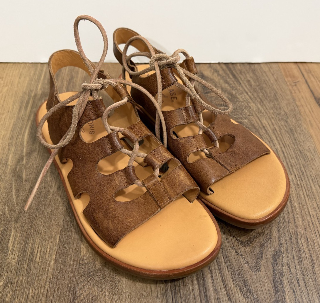 Kork Ease Pearl Gladiator Sandals Lace Up Brown 6 NEW