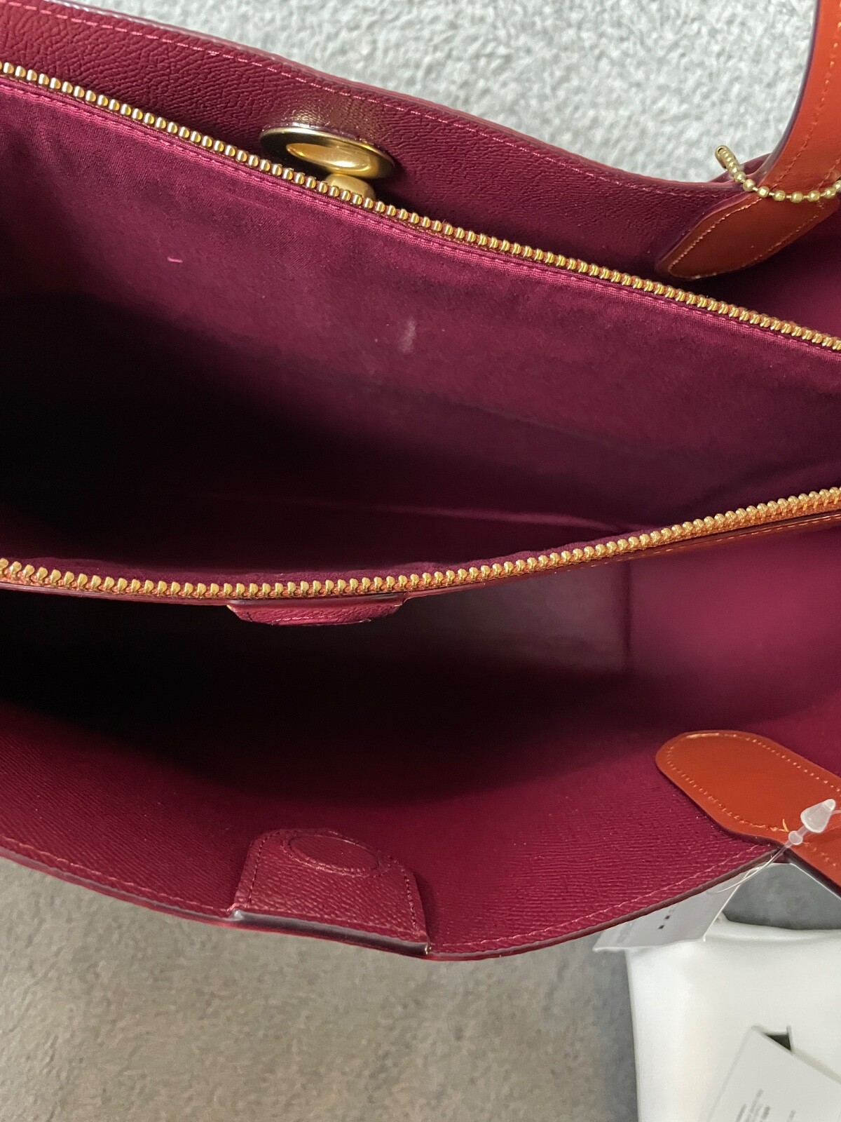 Coach Signature Willow Tote Womens Tan Rust Handbag Logo Roomy Fits Laptop