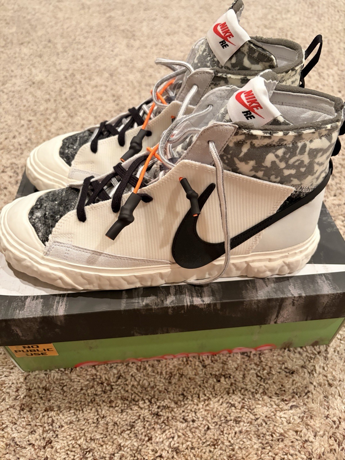 Nike READYMADE x Blazer Mid Men’s Mid Top Lace-Up Sneakers White Camo CZ3589-100