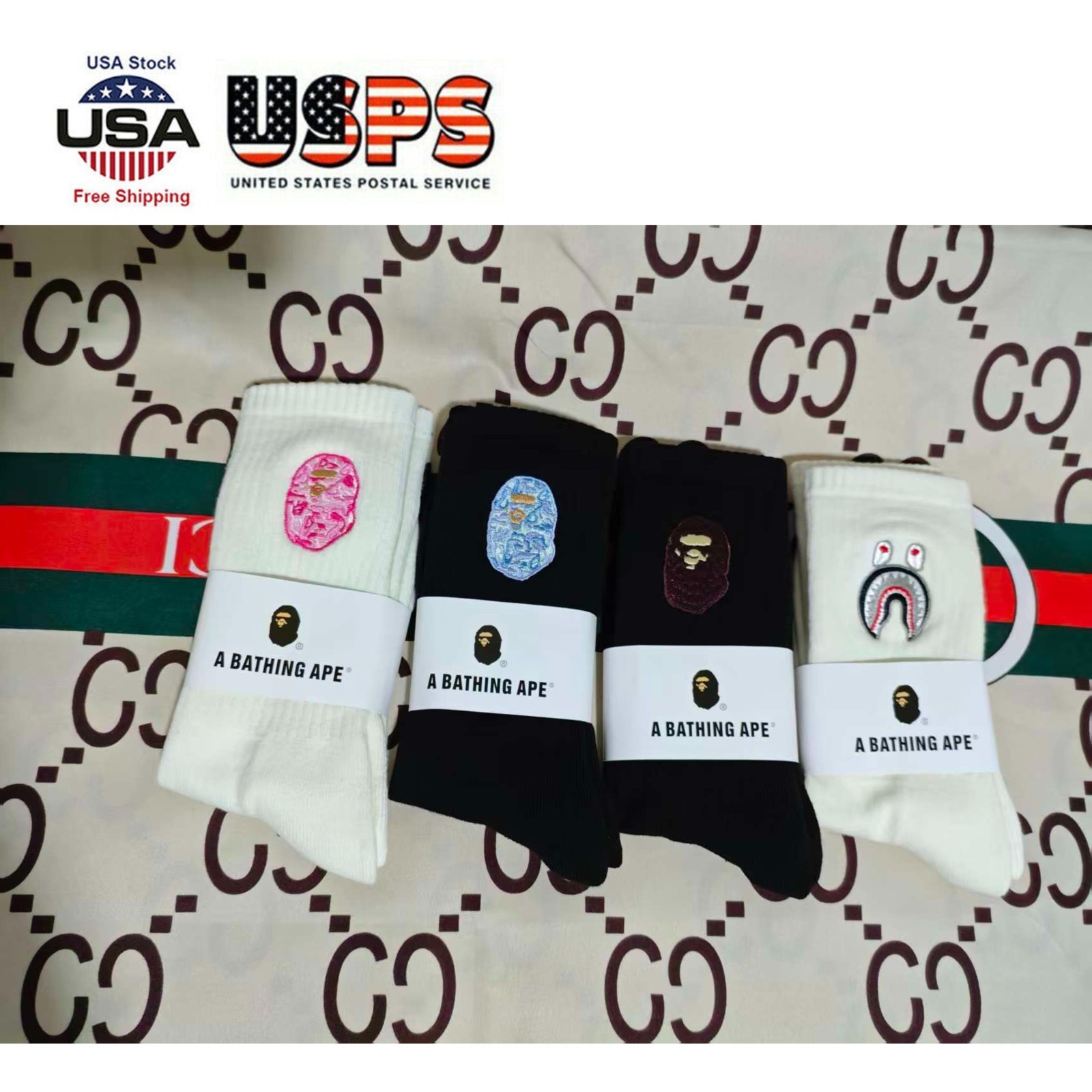 4PCS Bape socks AUTHENTIC