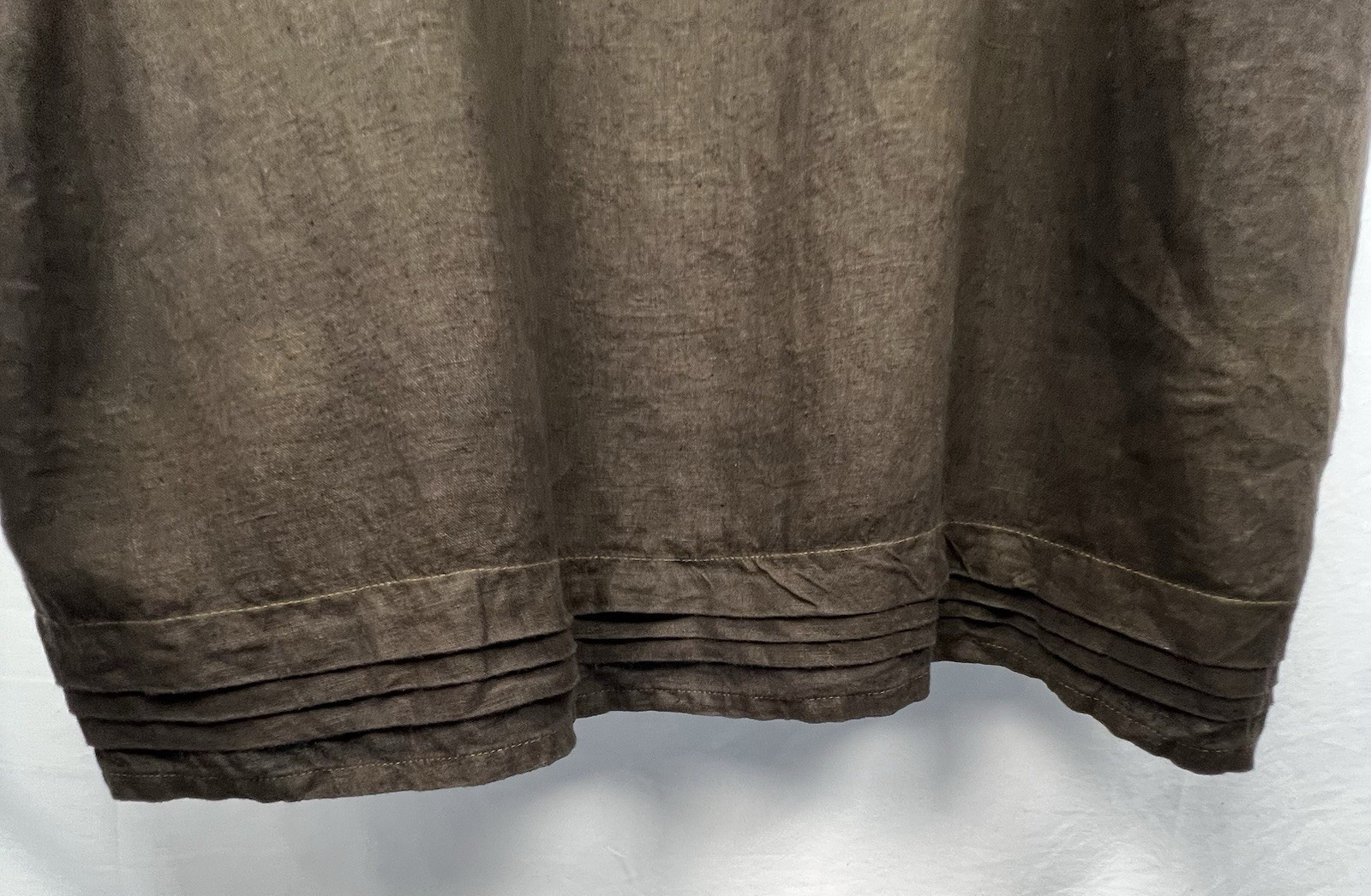 J.CREW Brown 100% Linen Embroidered Slip Dress Women 16 Boho Peasant Pockets