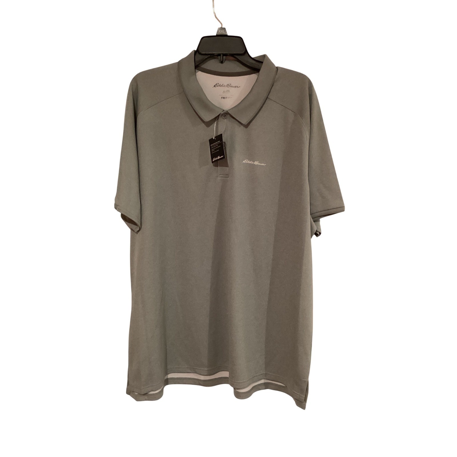 Eddie Bauer Mens Resolution Pro Polo 2.0 Gray FreeDry Performance Shirt 2XL NEW