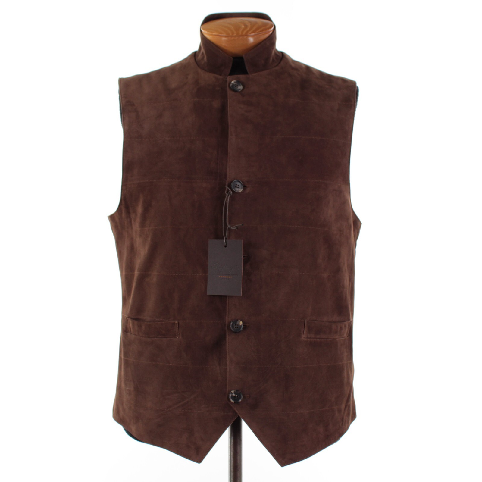 Rifugio NWD Vest / Bodywarmer Size 52 (Large US) In Brown Suede Handmade