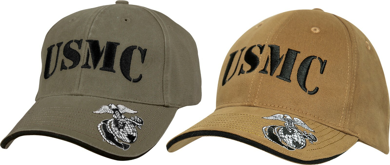 USMC Embroidered Deluxe Low Profile Adjustable Cap US Marines Globe & Anchor Hat