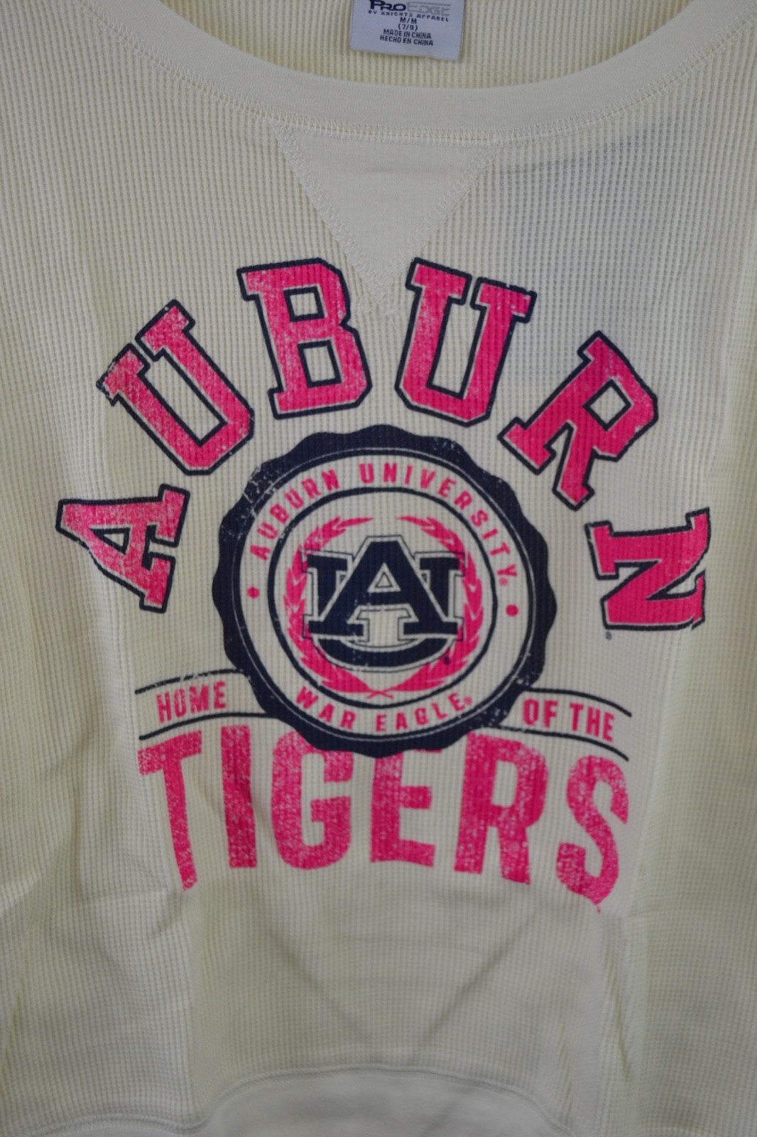 University of Auburn Tigers Women’s Thermal Pullover – Cream – Med 7/9 (AUB-05)