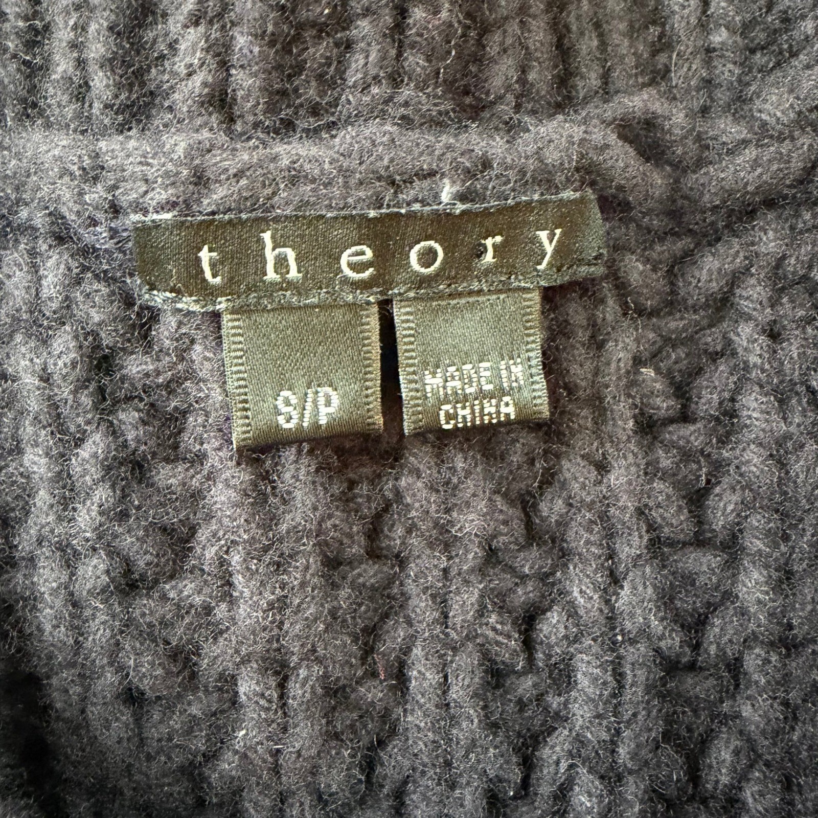 Theory Navy Wool Cashmere Chunky Waffle Knit Toggle Cardigan Women’s S/P
