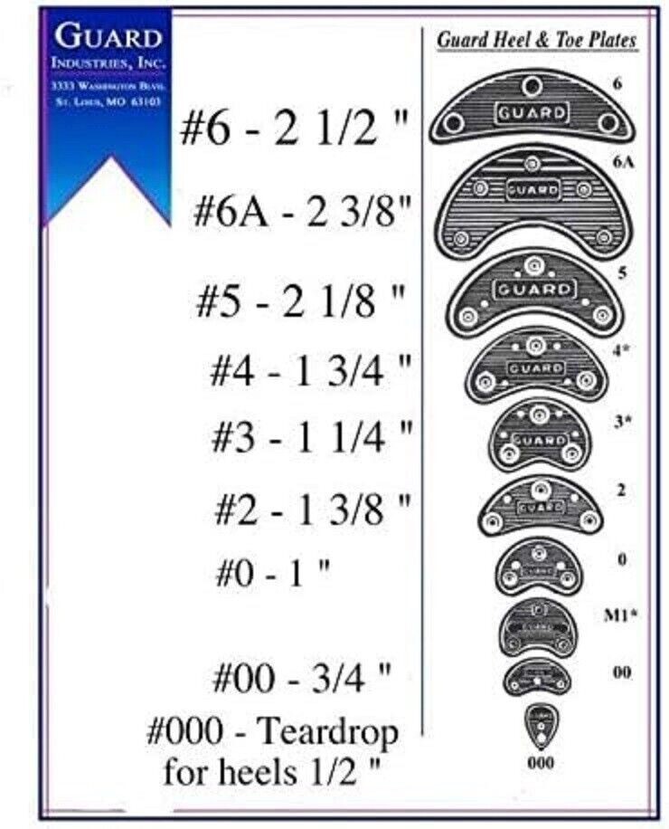 GUARD #6 Plastic Heel Plates Savers 20pc with Nails