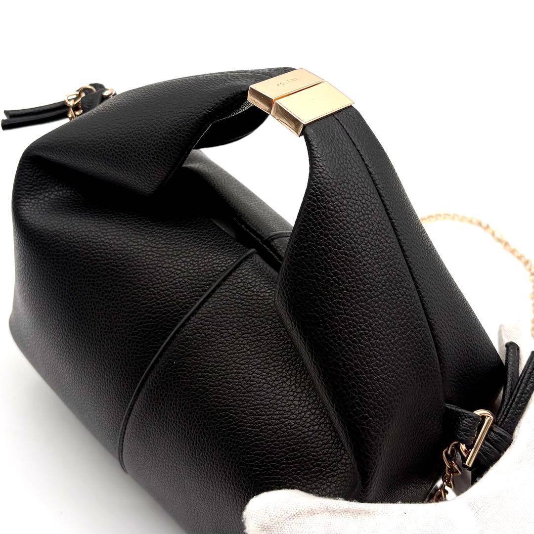 Excellent condition POLENE Beri 2way Shoulder Bag Leather Chain Black from Japan