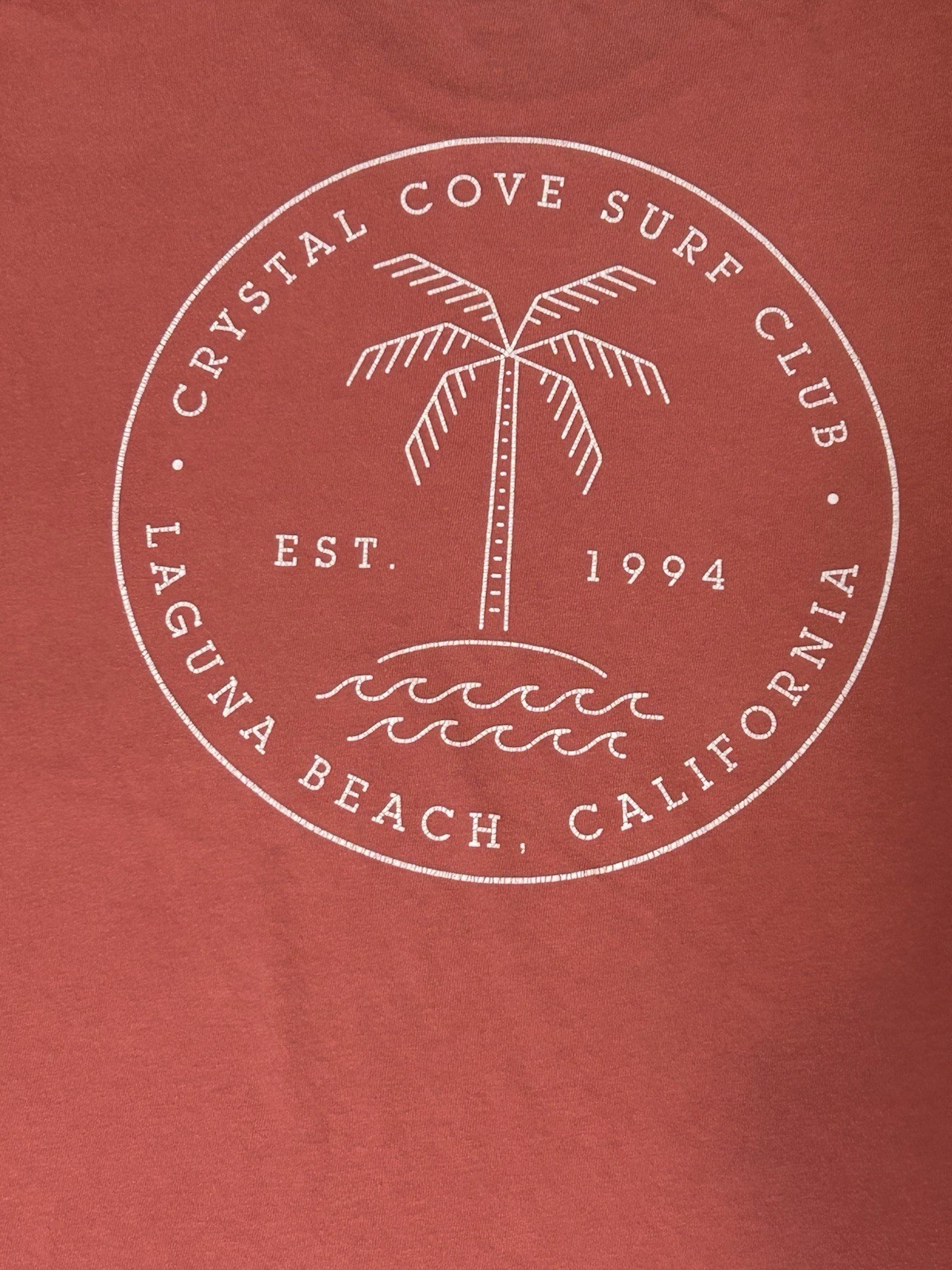 Old Navy Laguna Beach California Faded Coral Pink Graphic Crew Neck Tee Size L